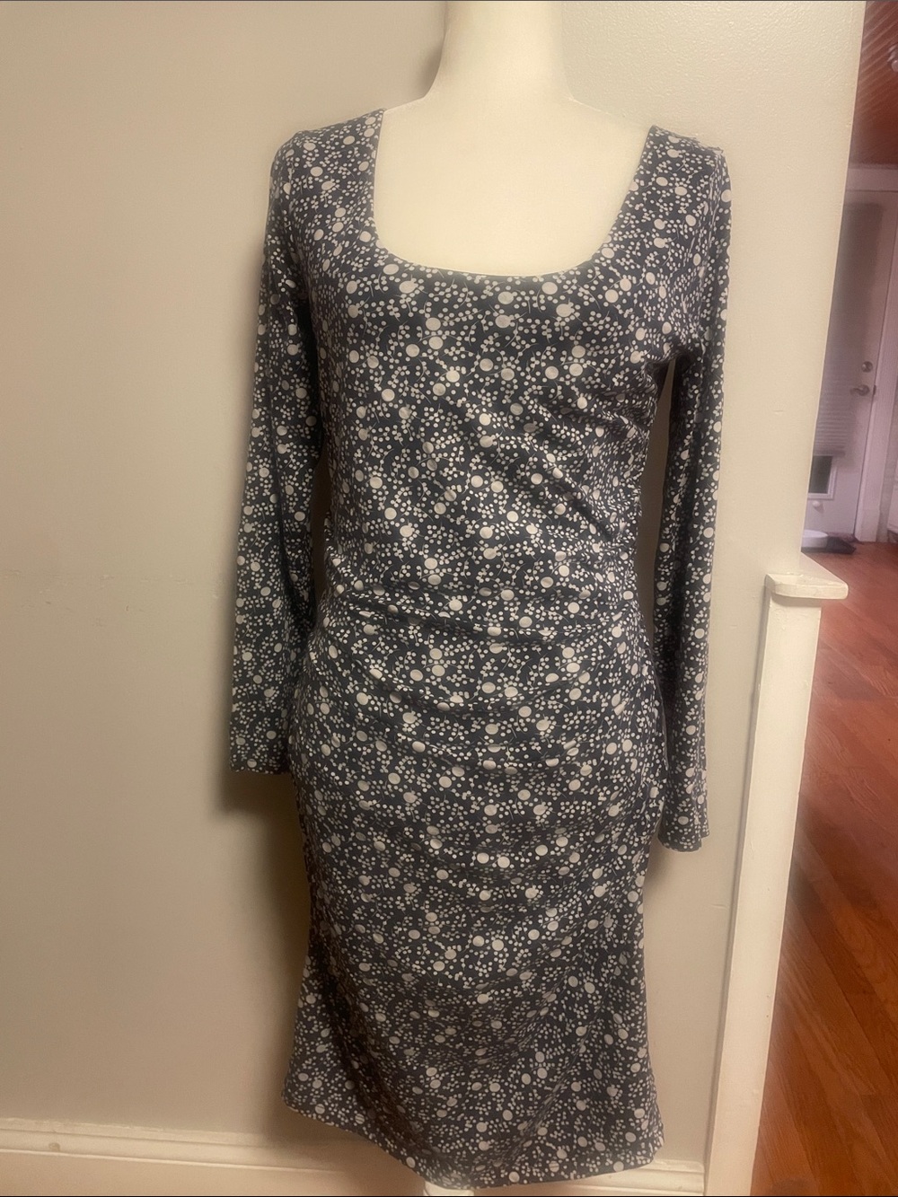 Boden Navy and White Floral Long-Sleeve Ballet Dress size 12